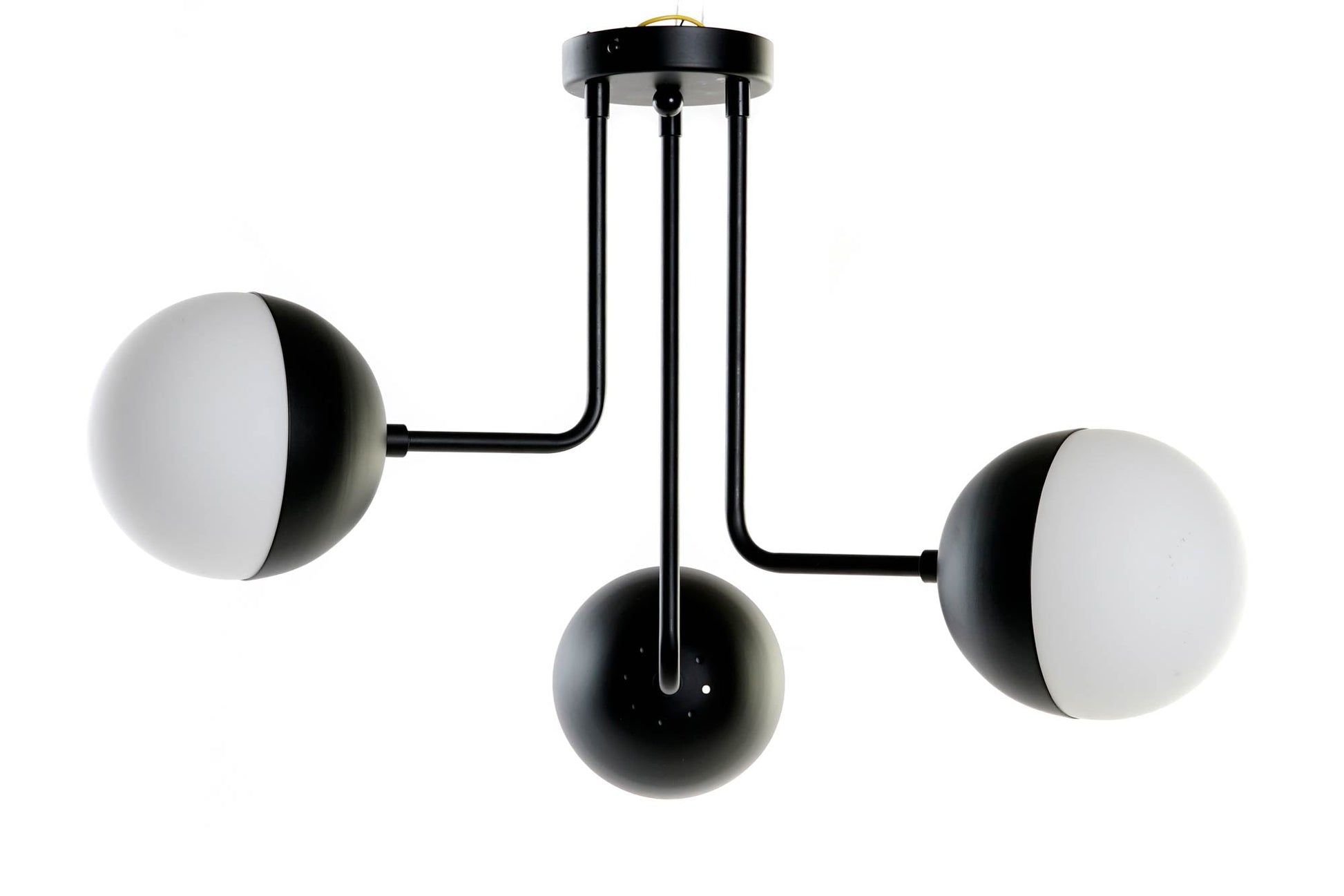 Lampara Techo Metal Cristal 61X58X46 Bolas Negro