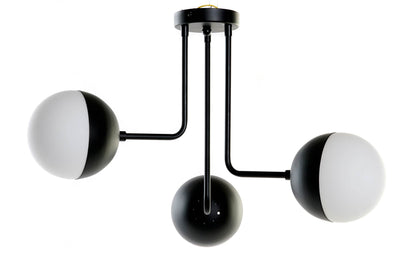 Lampara Techo Metal Cristal 61X58X46 Bolas Negro