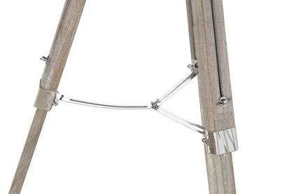 Lampara Pie Madera Metal 66X66X142 Tripode