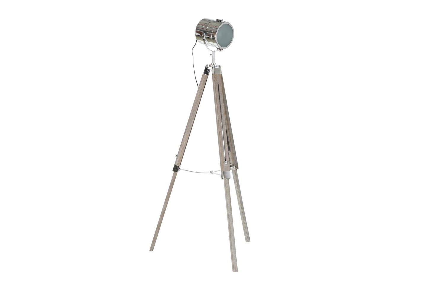 Lampara Pie Madera Metal 66X66X142 Tripode