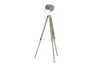 Lampara Pie Madera Metal 66X66X142 Tripode