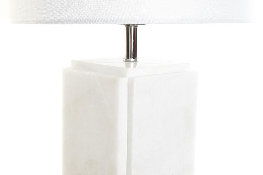 Lampara Sobremesa Marmol Metal 33X33X65 Blanco