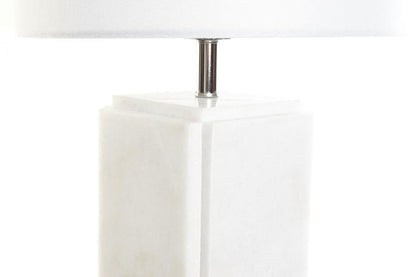 Lampara Sobremesa Marmol Metal 33X33X65 Blanco