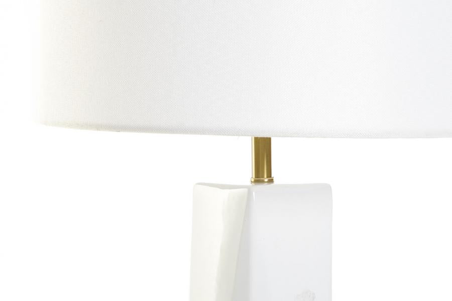 Lampara Sobremesa Ceramica Metal 33X33X62 Blanco