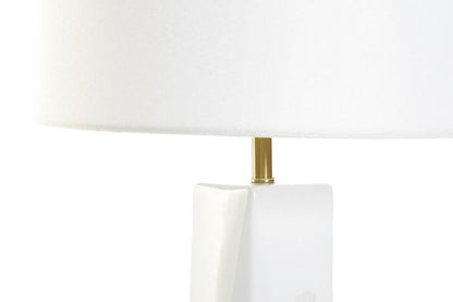 Lampara Sobremesa Ceramica Metal 33X33X62 Blanco