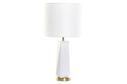 Lampara Sobremesa Ceramica Metal 33X33X62 Blanco