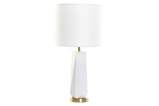 Lampara Sobremesa Ceramica Metal 33X33X62 Blanco