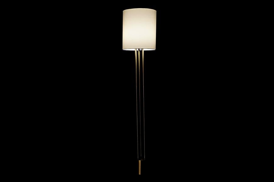 Lampara Pie Metal Lino 33X33X165 Dorado