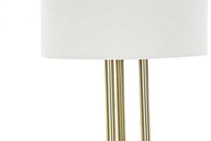Lampara Pie Metal Lino 33X33X165 Dorado
