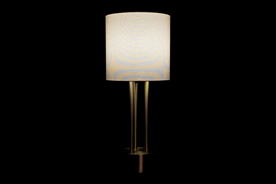 Lampara Sobremesa Metal Lino 28X28X67 Dorado