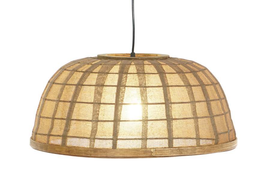 Lampara Techo Algodon Ratan 48X48X21_5 Natural