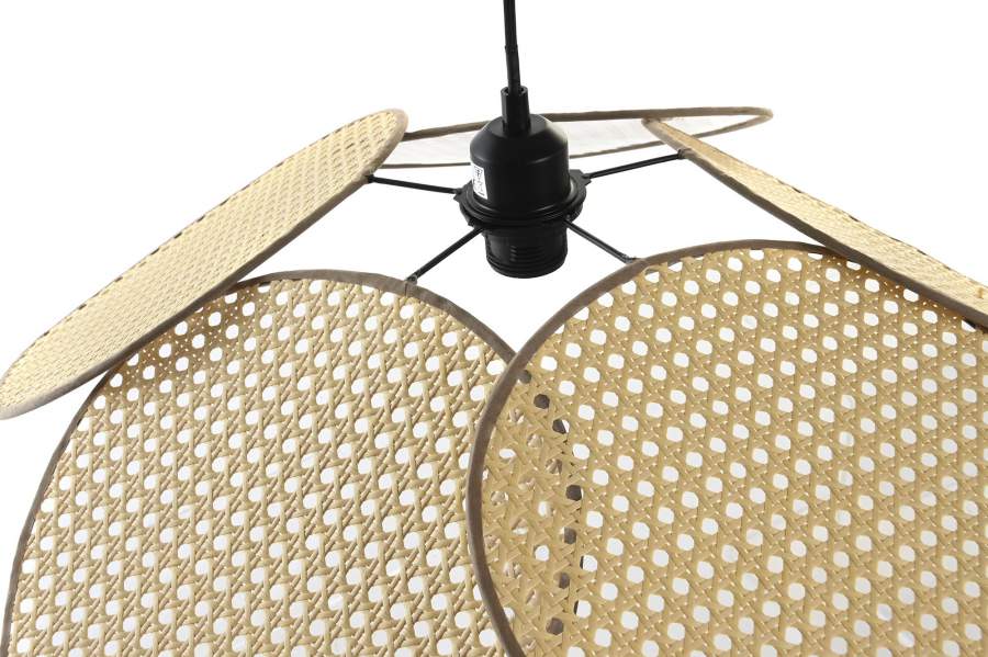 Lampara Techo Ratan Metal 64X64X23 Marron