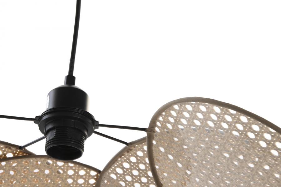 Lampara Techo Ratan Metal 64X64X23 Marron
