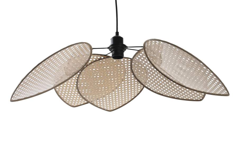 Lampara Techo Ratan Metal 64X64X23 Marron