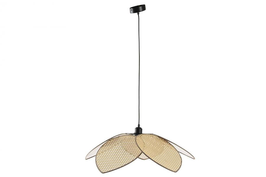 Lampara Techo Ratan Metal 64X64X23 Marron