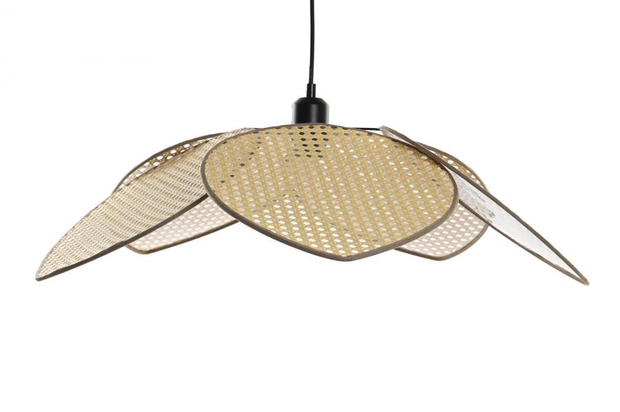 Lampara Techo Ratan Metal 64X64X23 Marron