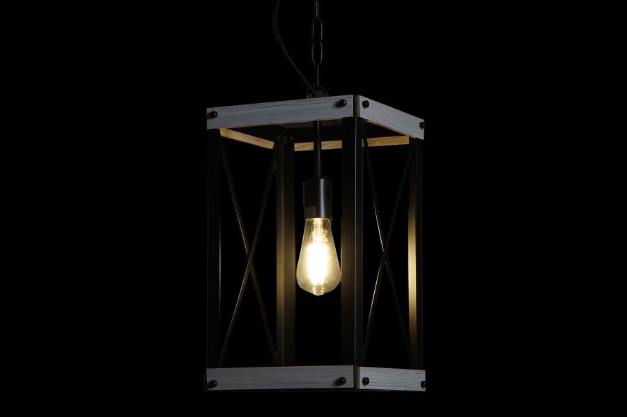 Lampara Techo Metal Metal 25X25X43 E27 Marron