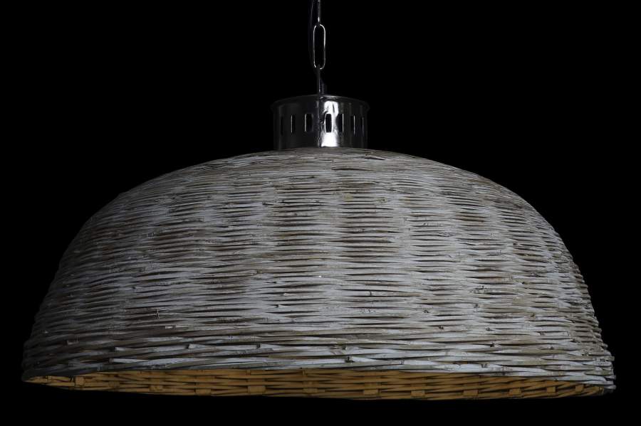 Lampara Techo Metal Ratan 80X80X47 Blanco
