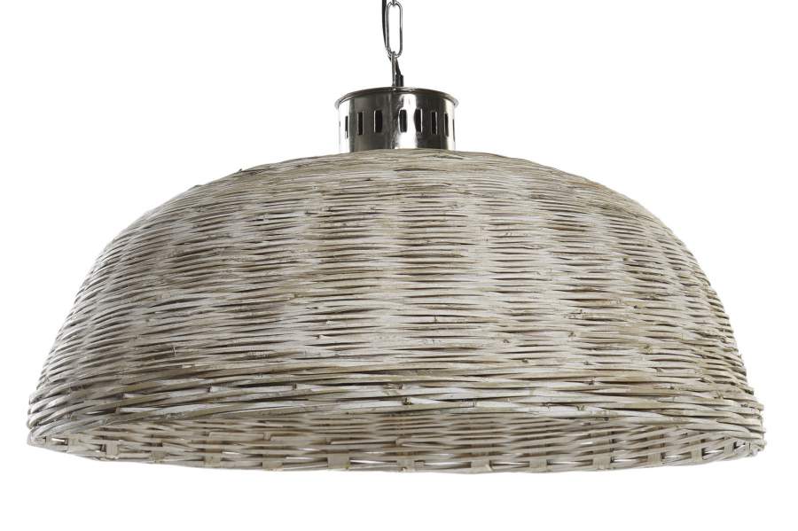 Lampara Techo Metal Ratan 80X80X47 Blanco