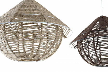 Lampara Techo Cuerda Metal 38X38X27 2 Surt.