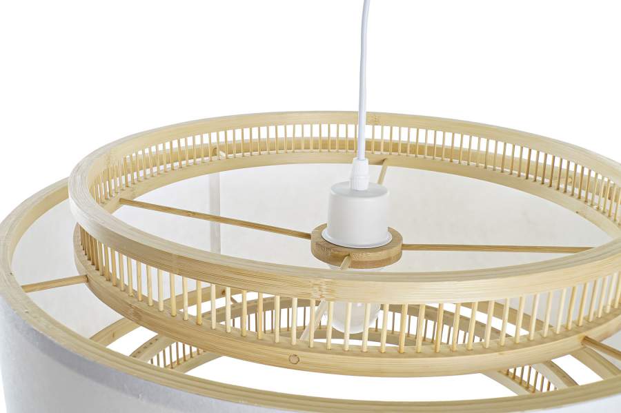 Lampara Techo Bambu Poliester 50X50X25 Natural
