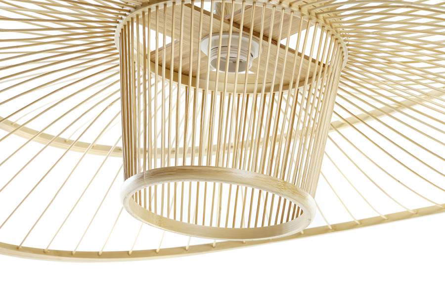 Lampara Techo Bambu 80X80X29 Natural Natural