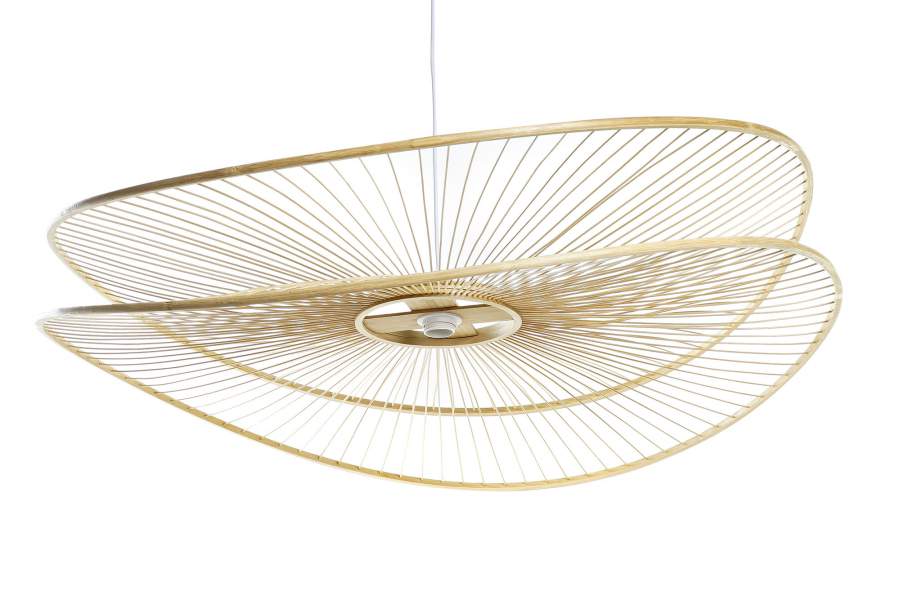 Lampara Techo Bambu 100X100X25 Natural Natural