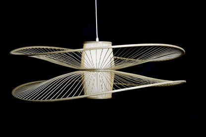 Lampara Techo Bambu Poliester 100X100X32 Natural