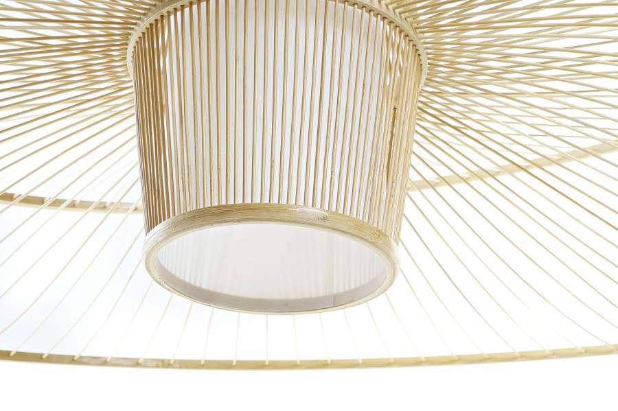 Lampara Techo Bambu Poliester 100X100X32 Natural