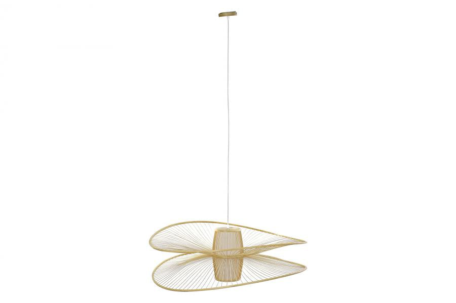 Lampara Techo Bambu Poliester 100X100X32 Natural