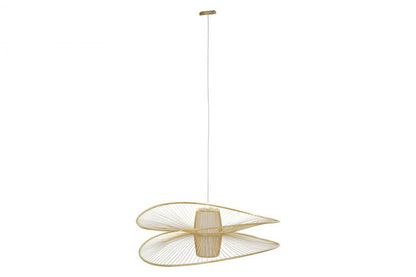 Lampara Techo Bambu Poliester 100X100X32 Natural