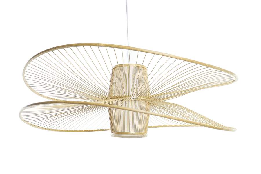 Lampara Techo Bambu Poliester 100X100X32 Natural