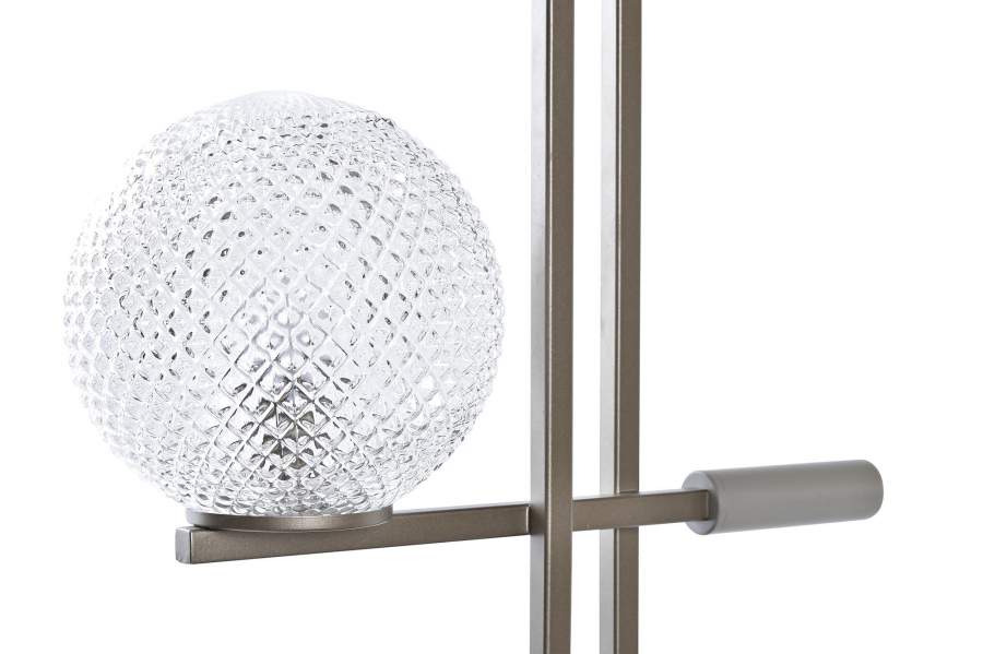 Lampara Sobremesa Metal Cristal 38X16X63 2 Bolas