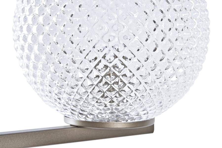 Lampara Sobremesa Metal Cristal 38X16X63 2 Bolas
