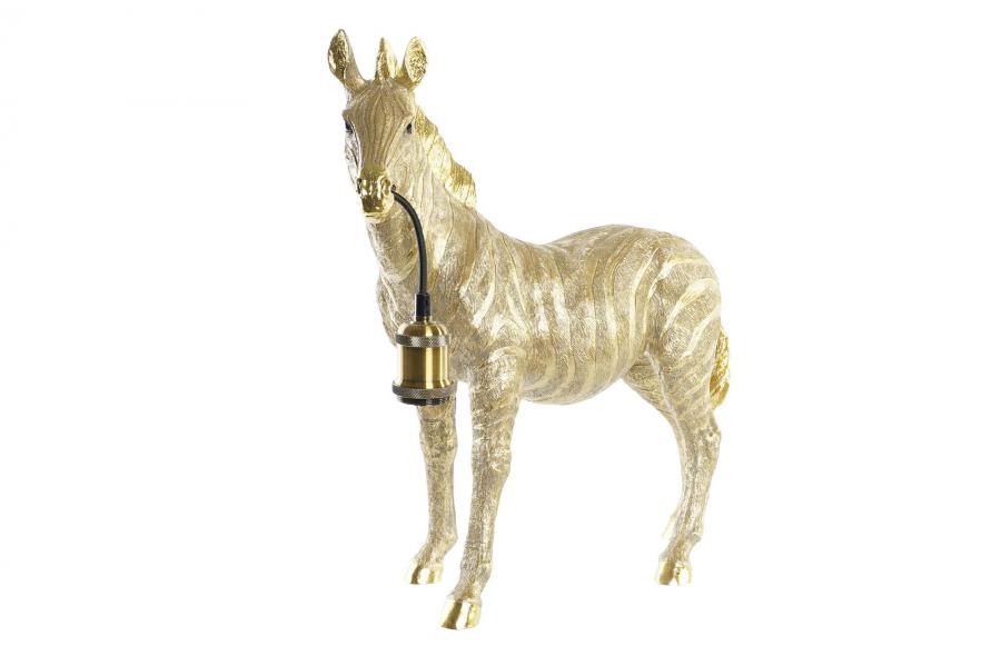 Lampara Sobremesa Resina 55X22X51 Cebra Dorado