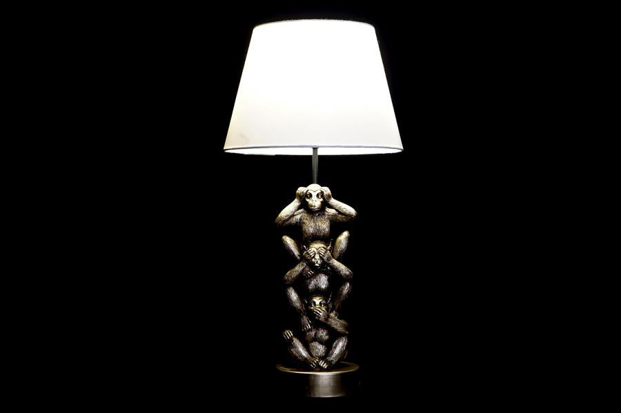 Lampara Sobremesa Resina Poliester 30X30X61 Monos