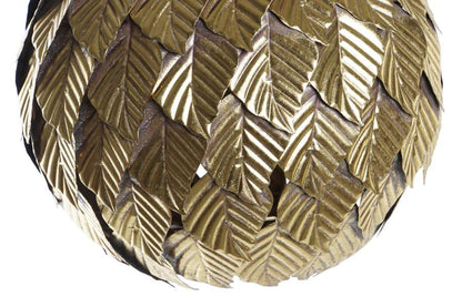 Lampara Techo Metal 30X30X39 Hojas Dorado
