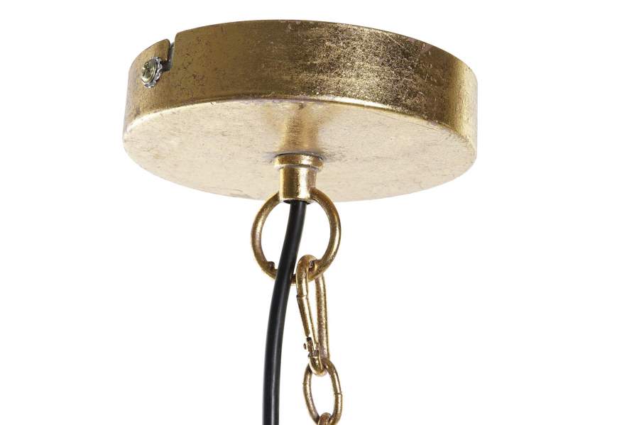 Lampara Techo Metal 30X30X39 Hojas Dorado
