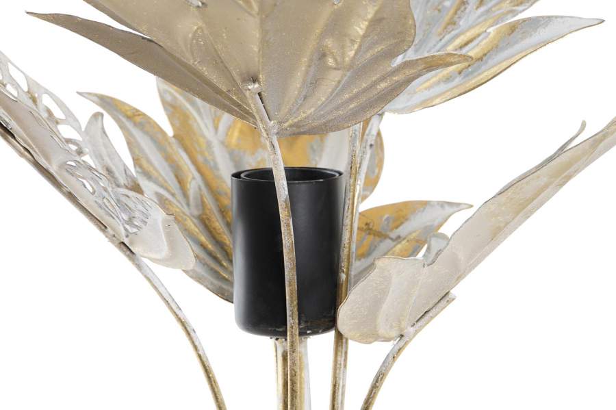 Lampara Sobremesa Metal 42X42X47 Hojas Decape Gris