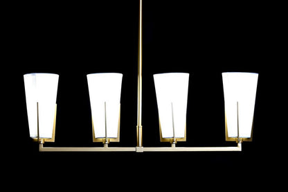 Lampara Techo Metal Cristal 67X14X22 Dorado