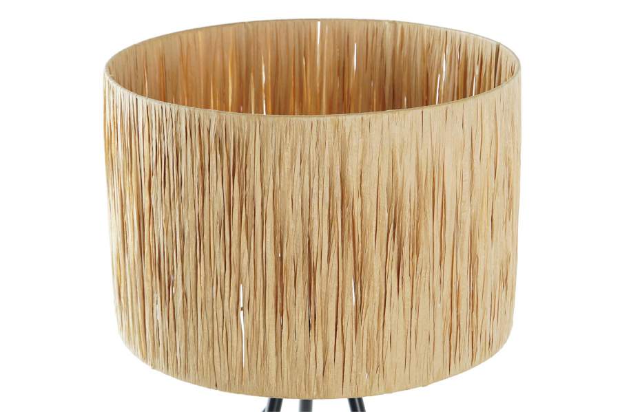 Lampara Sobremesa Metal Rafia 30X30X51 Marron