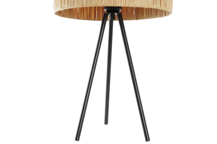 Lampara Sobremesa Metal Rafia 30X30X51 Marron