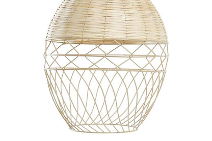 Lampara Techo Metal Ratan 30X30X38 Marron Claro