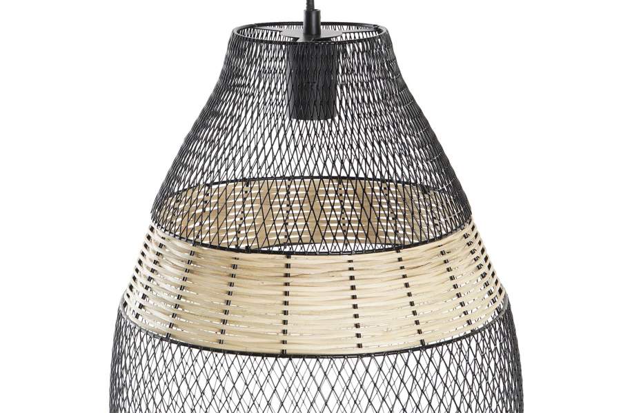 Lampara Techo Metal Ratan 32X32X43 Negro