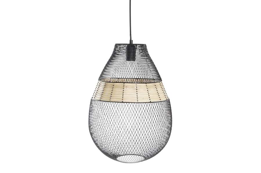 Lampara Techo Metal Ratan 32X32X43 Negro