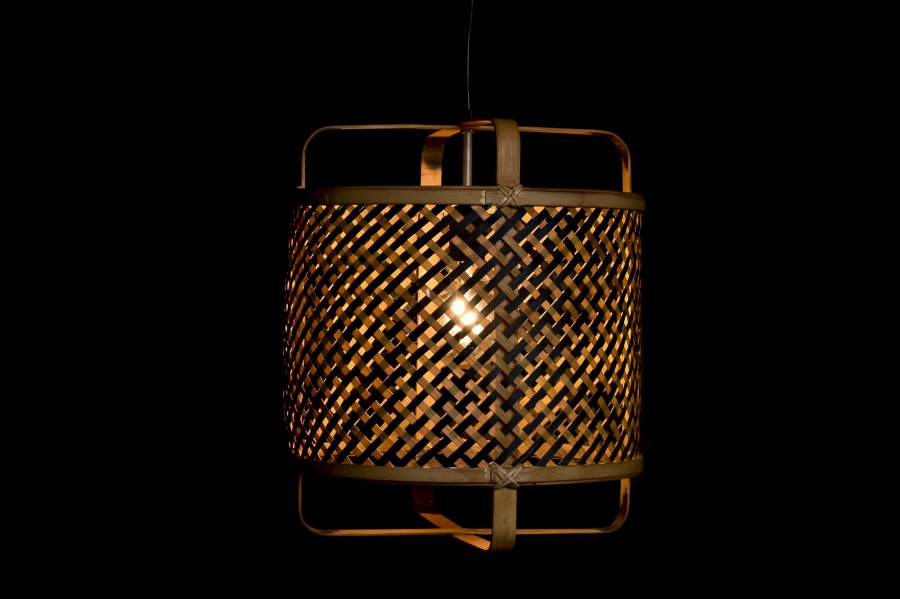Lampara Techo Ratan 36X36X48 Natural Marron
