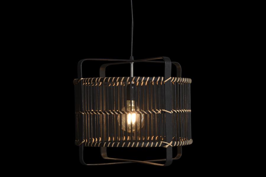 Lampara Techo Bambu 40X40X35 Negro