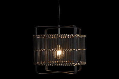 Lampara Techo Bambu 40X40X35 Negro