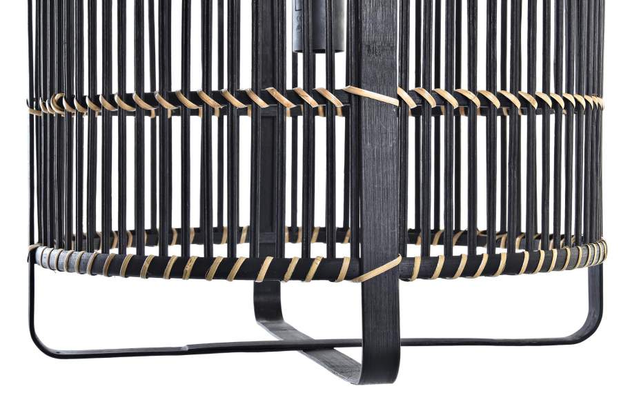 Lampara Techo Bambu 40X40X35 Negro
