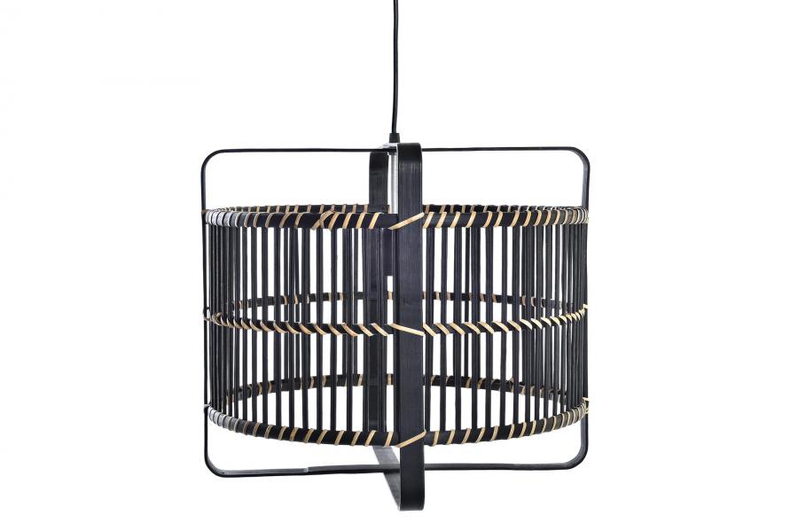 Lampara Techo Bambu 40X40X35 Negro